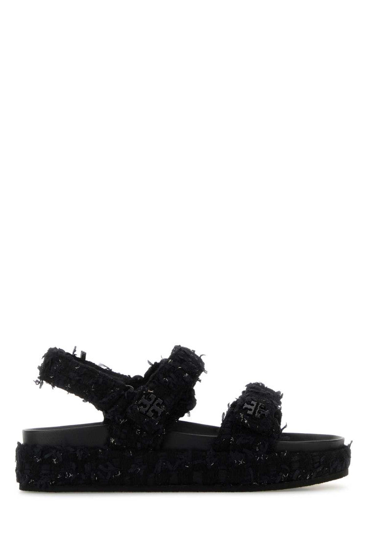 Black Textured Sandals 1