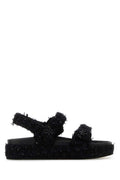 Black Textured Sandals 1
