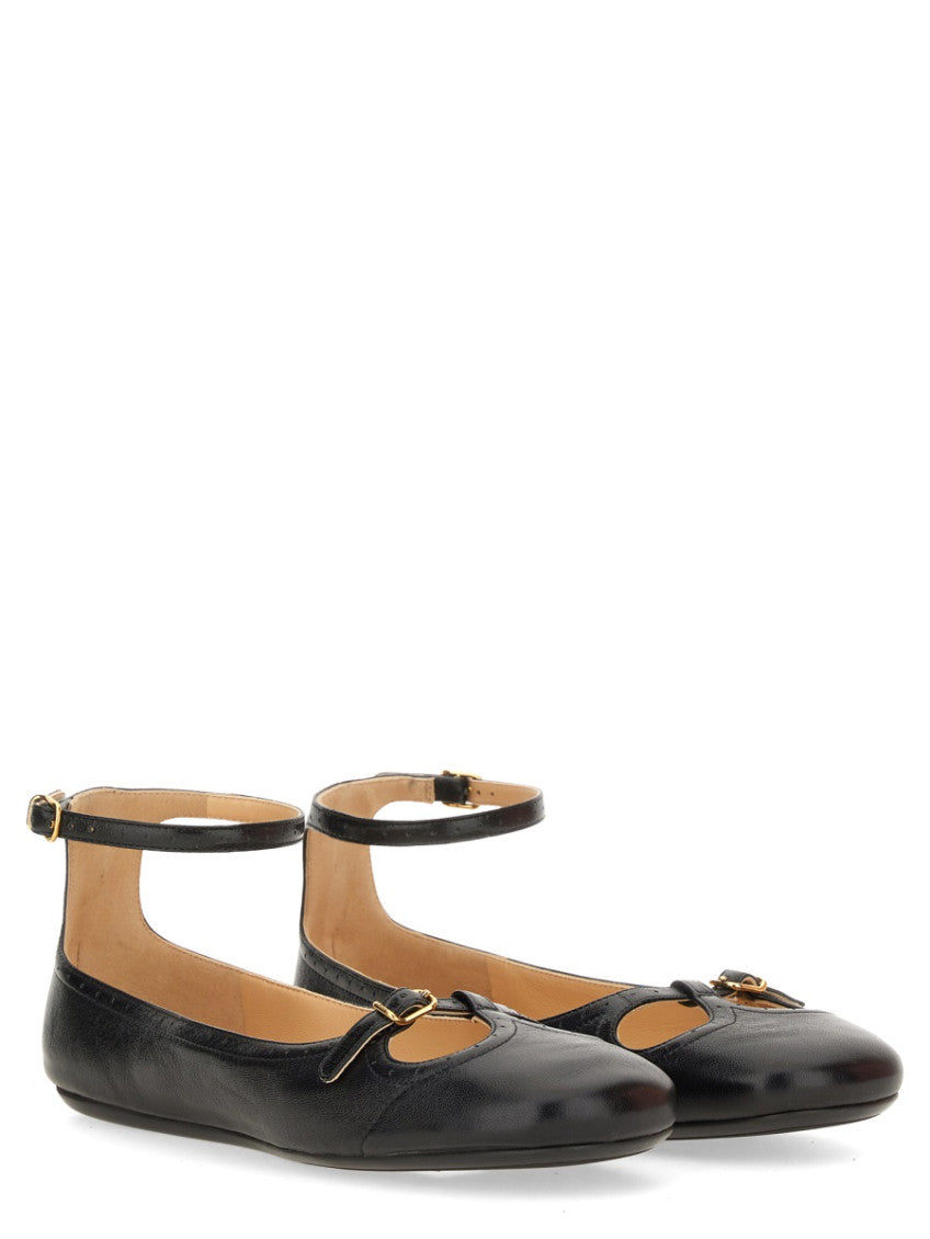 Black Leather Ballet Flats 2