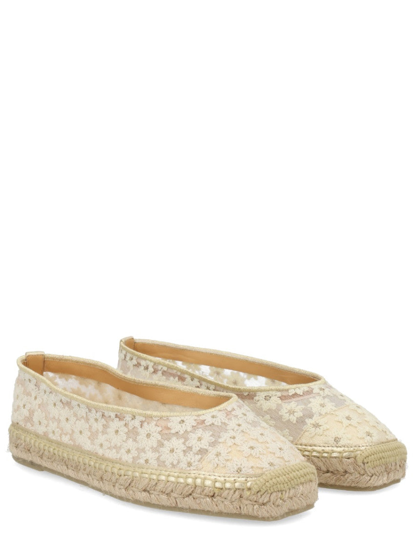 Beige Floral Espadrilles 2