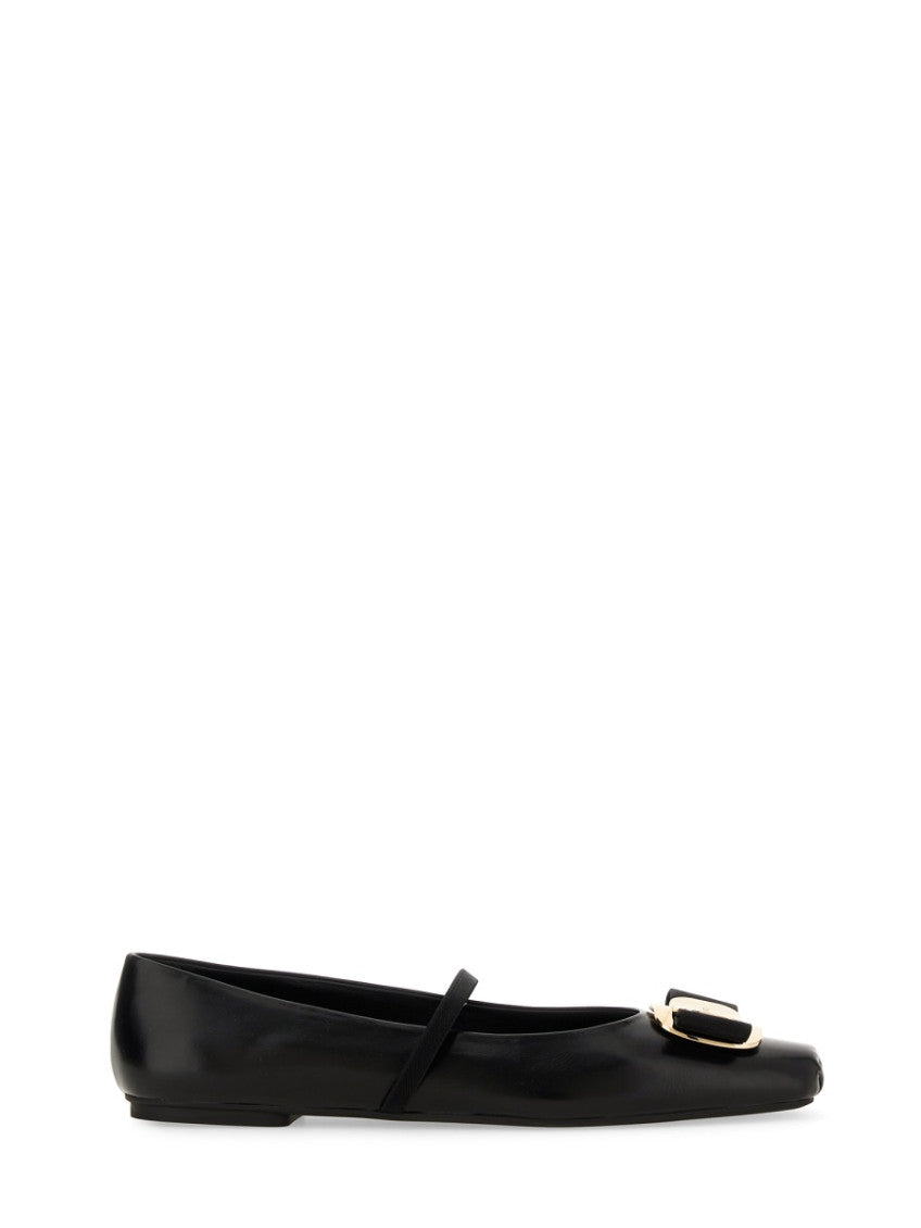 Black Leather Ballet Flats 3