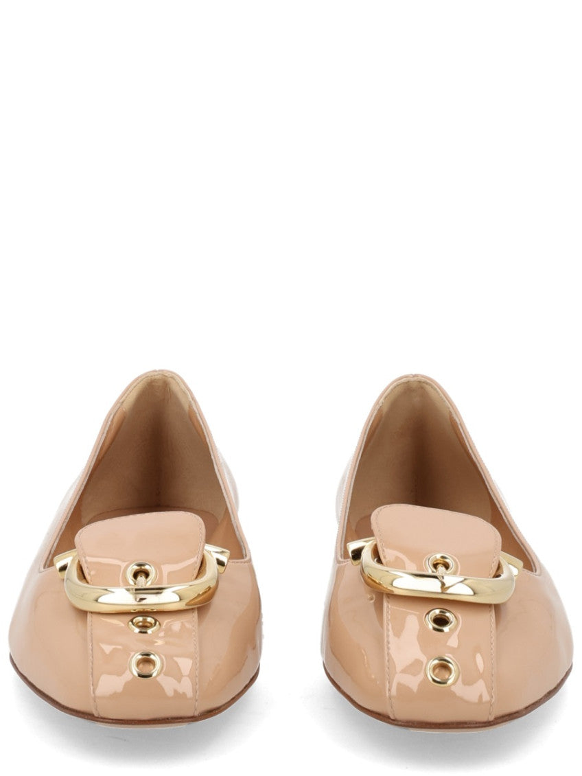 Beige Leather Ballet Flats 3