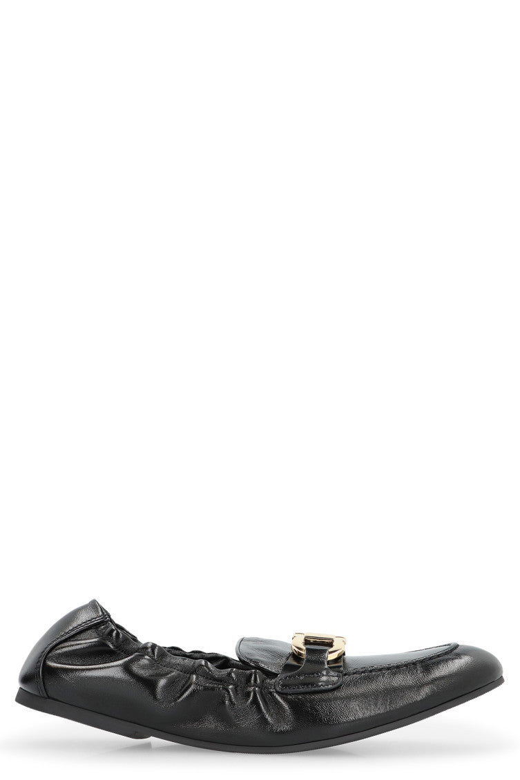 Black Jodie Leather Loafers 1