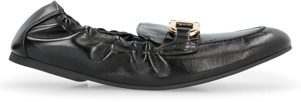 Black Jodie Leather Loafers 2