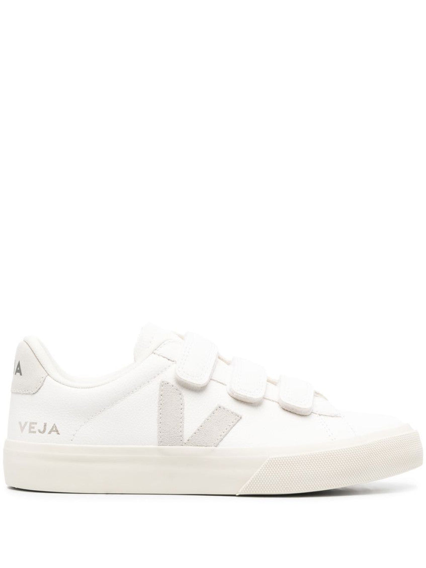 White Beige Logo Sneakers 1