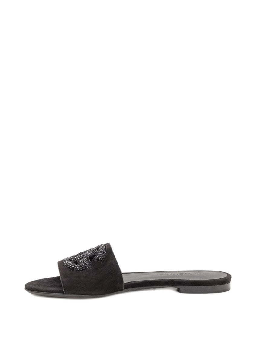 Black Logo Sandals 2
