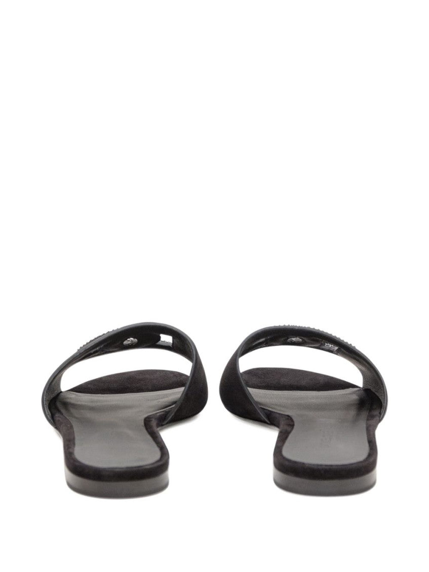 Black Logo Sandals 4