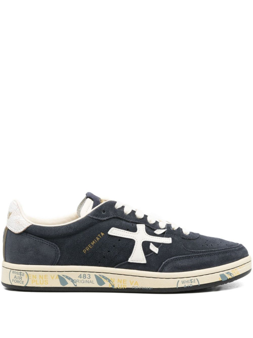 Dark Blue Lace Up Sneakers 1