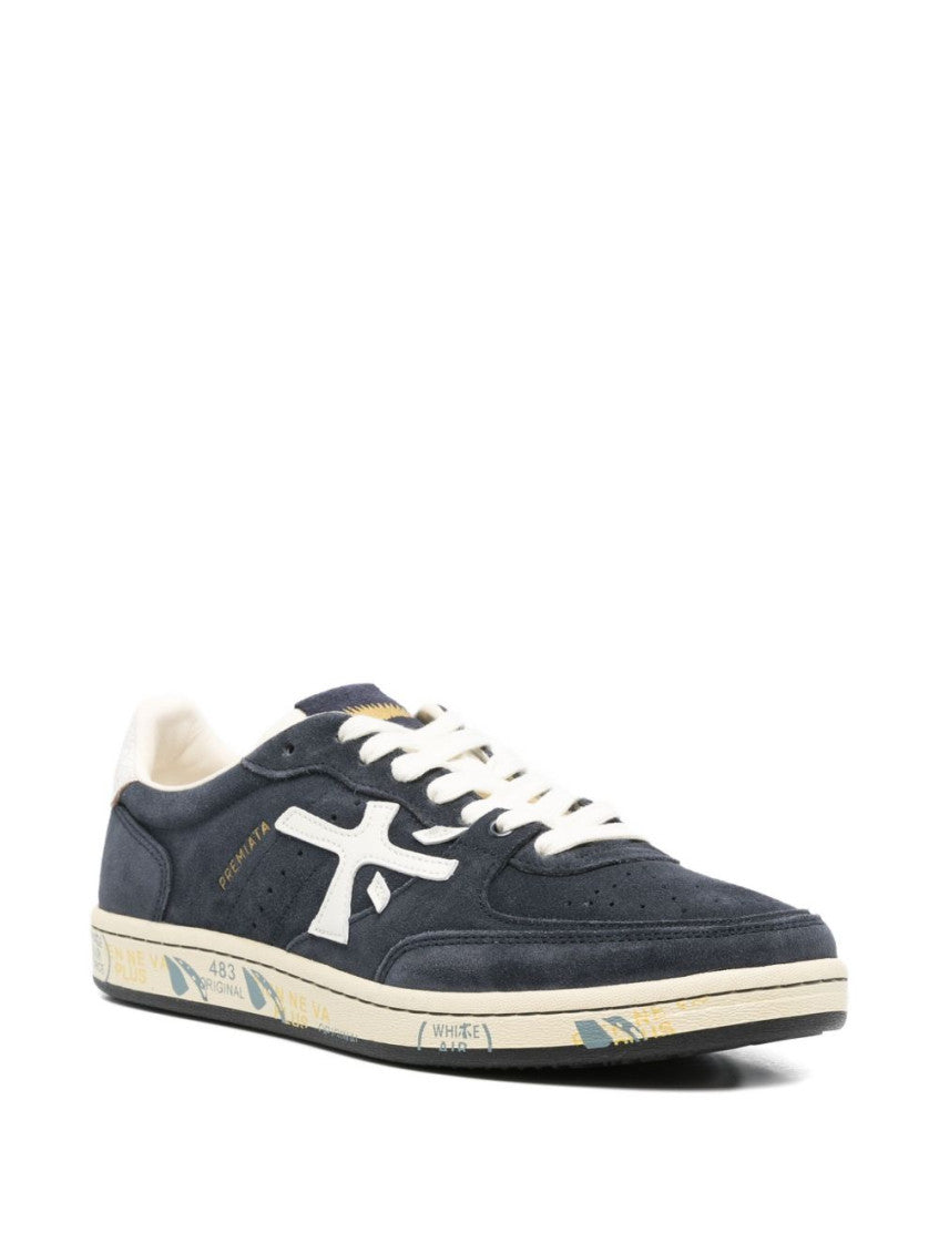 Dark Blue Lace Up Sneakers 4