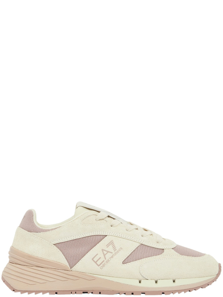 Beige Color Block Sneakers 1