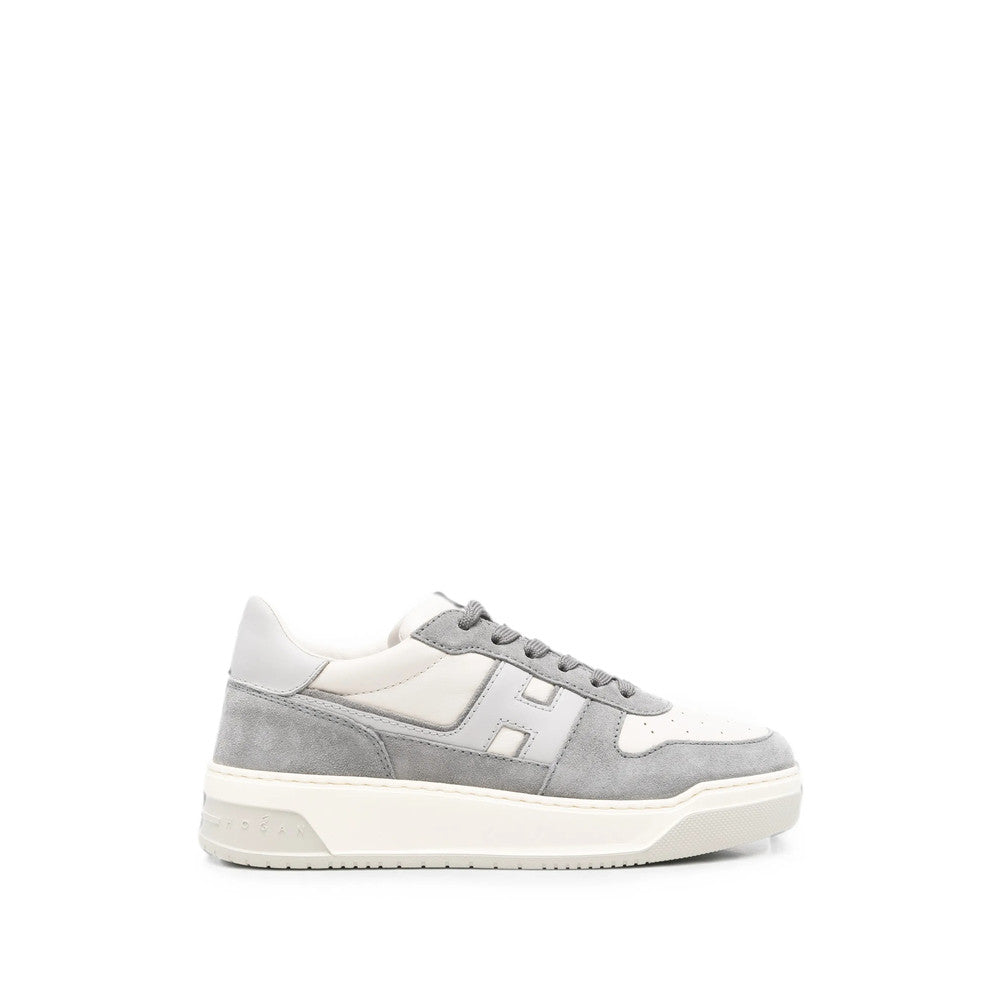 Grey Perforated Panel Sneakers 1