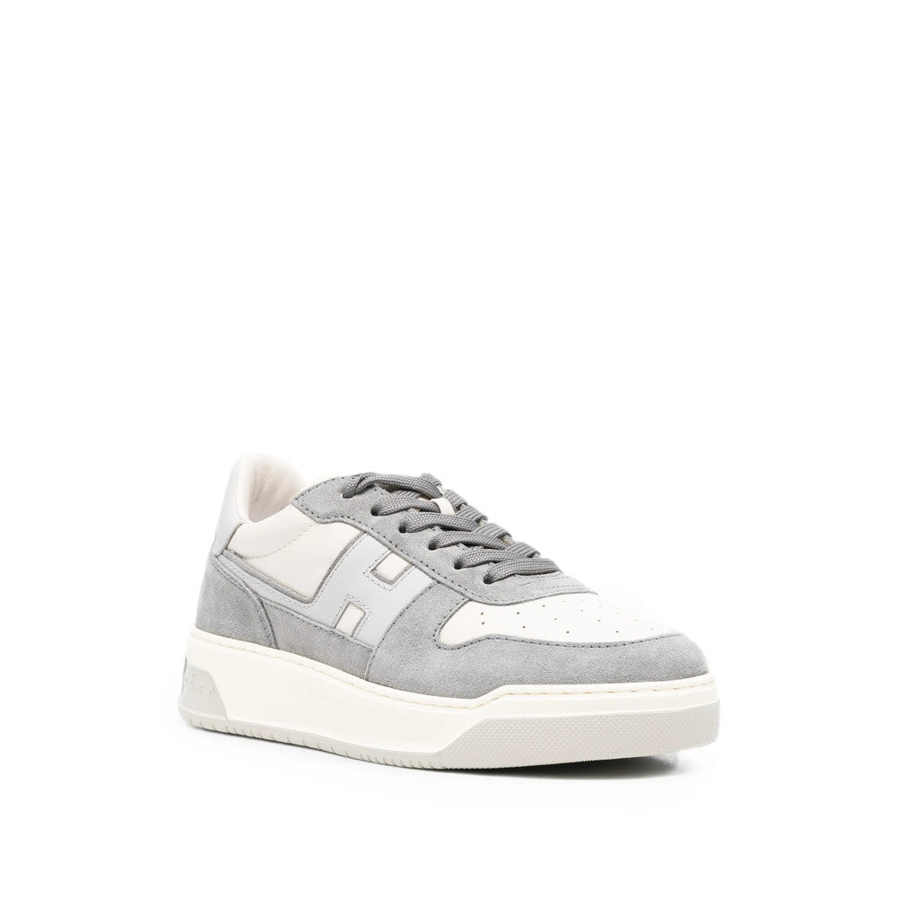 Grey Perforated Panel Sneakers 2