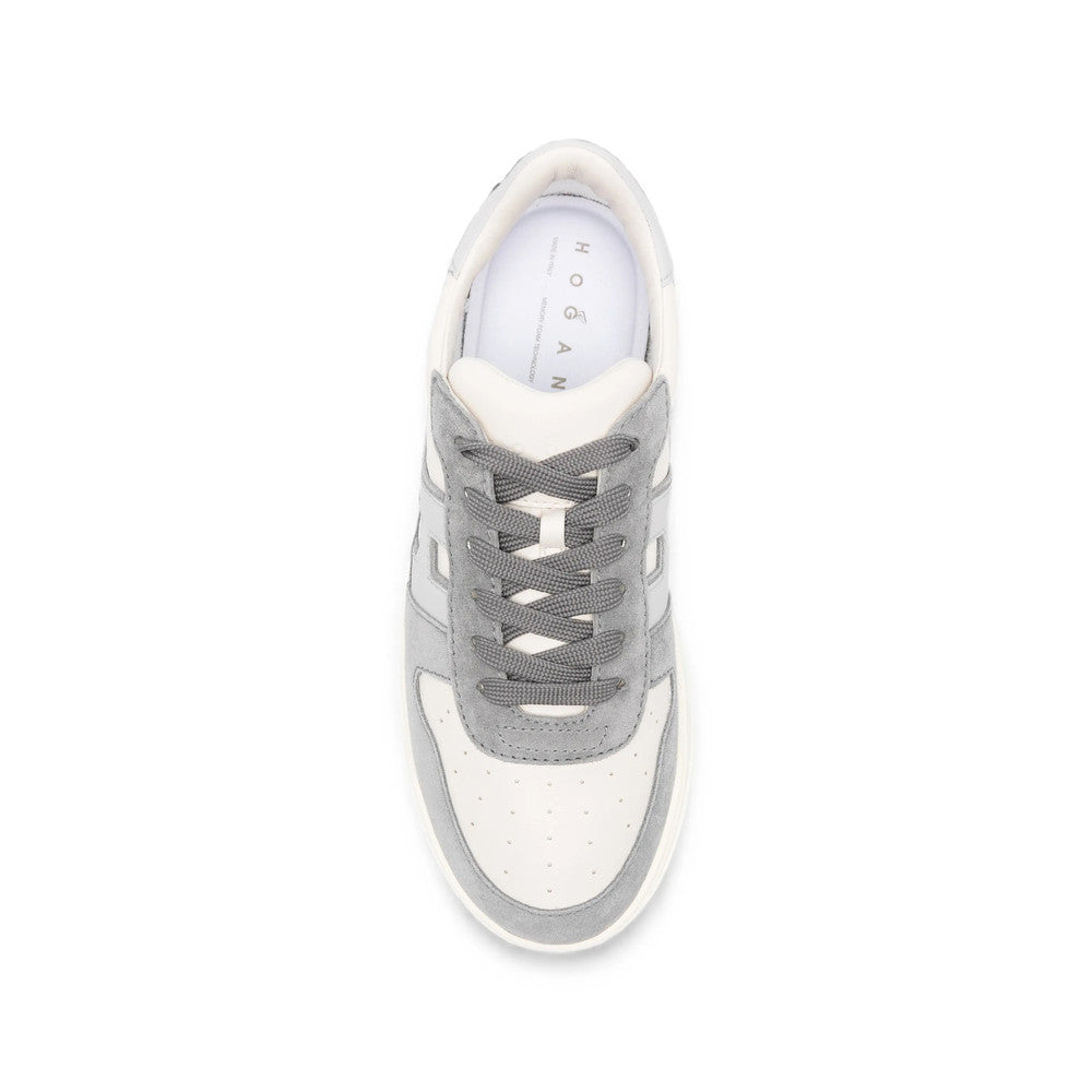 Grey Perforated Panel Sneakers 4