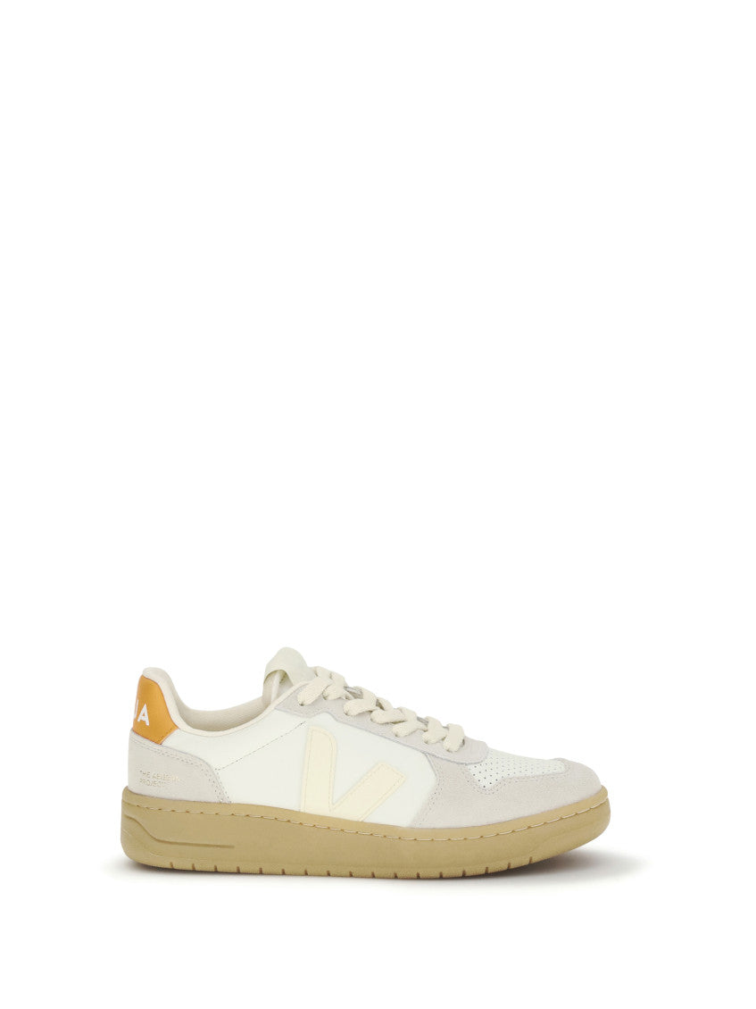 White Color Block Sneakers 1
