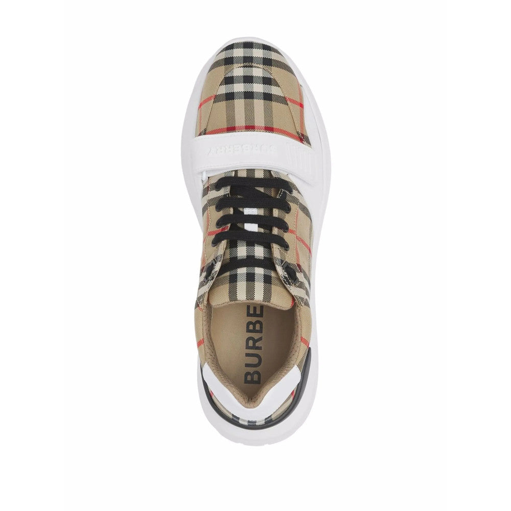 Beige Plaid Sneakers 4