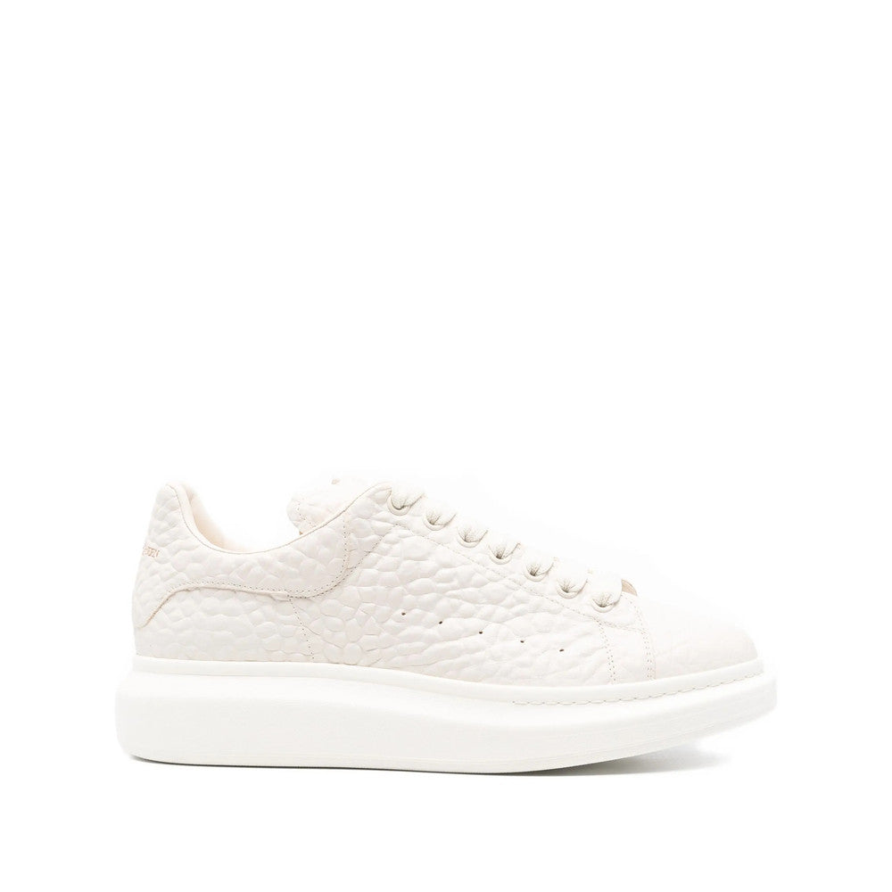 White Textured Classic Sneakers 1