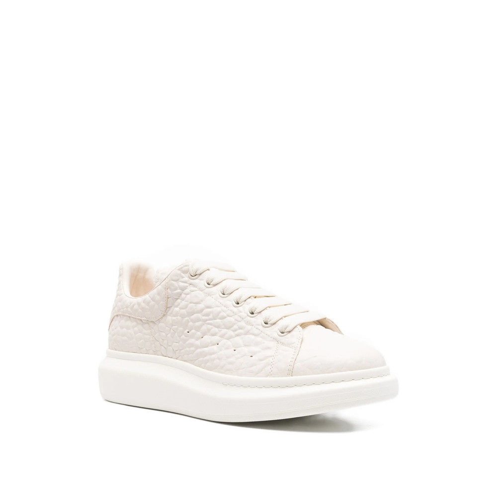 White Textured Classic Sneakers 2