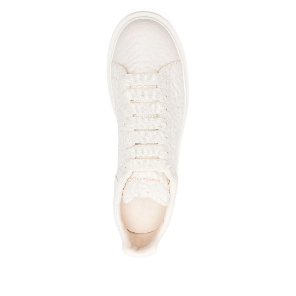 White Textured Classic Sneakers 3