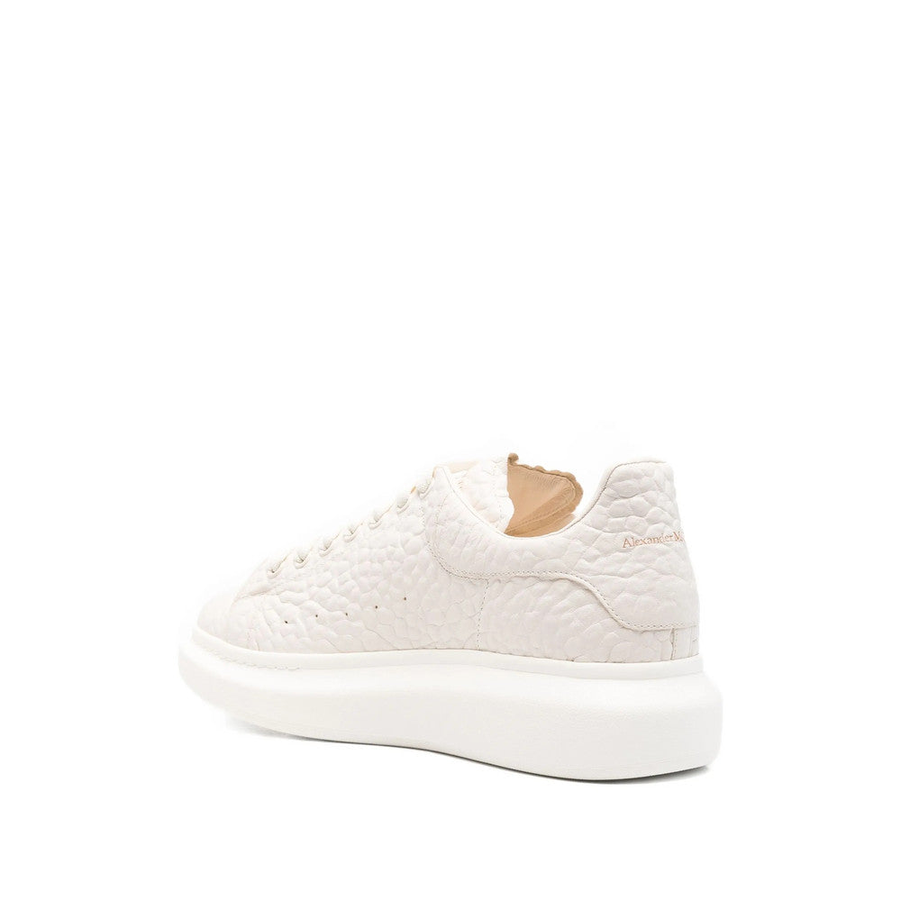 White Textured Classic Sneakers 4