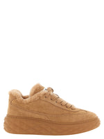 Beige Textured Maxi Retro Sneakers 1