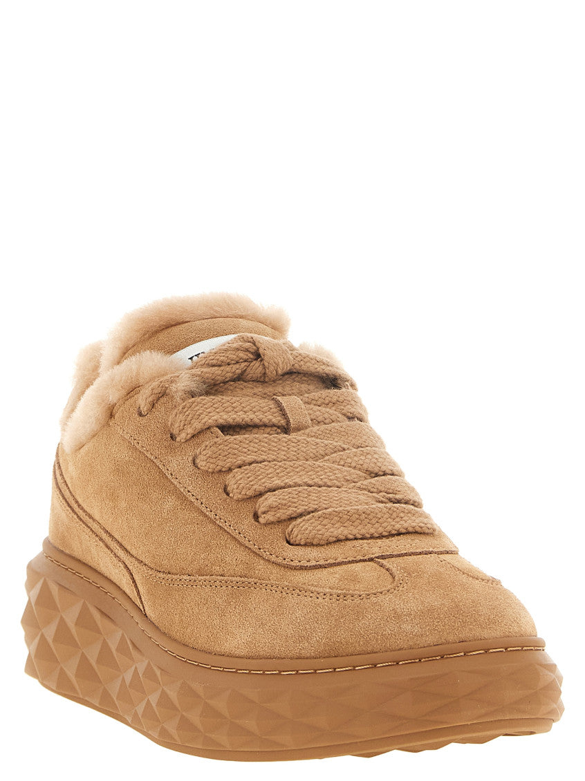 Beige Textured Maxi Retro Sneakers 2