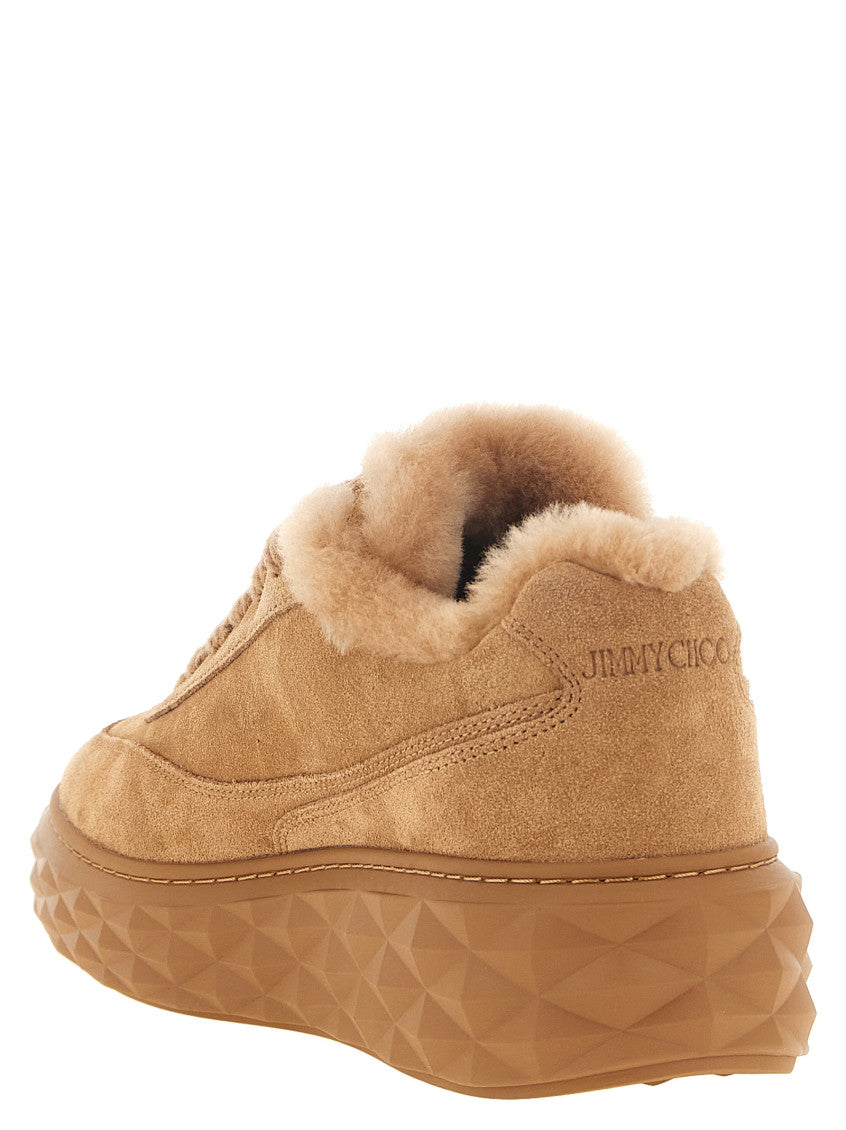 Beige Textured Maxi Retro Sneakers 3
