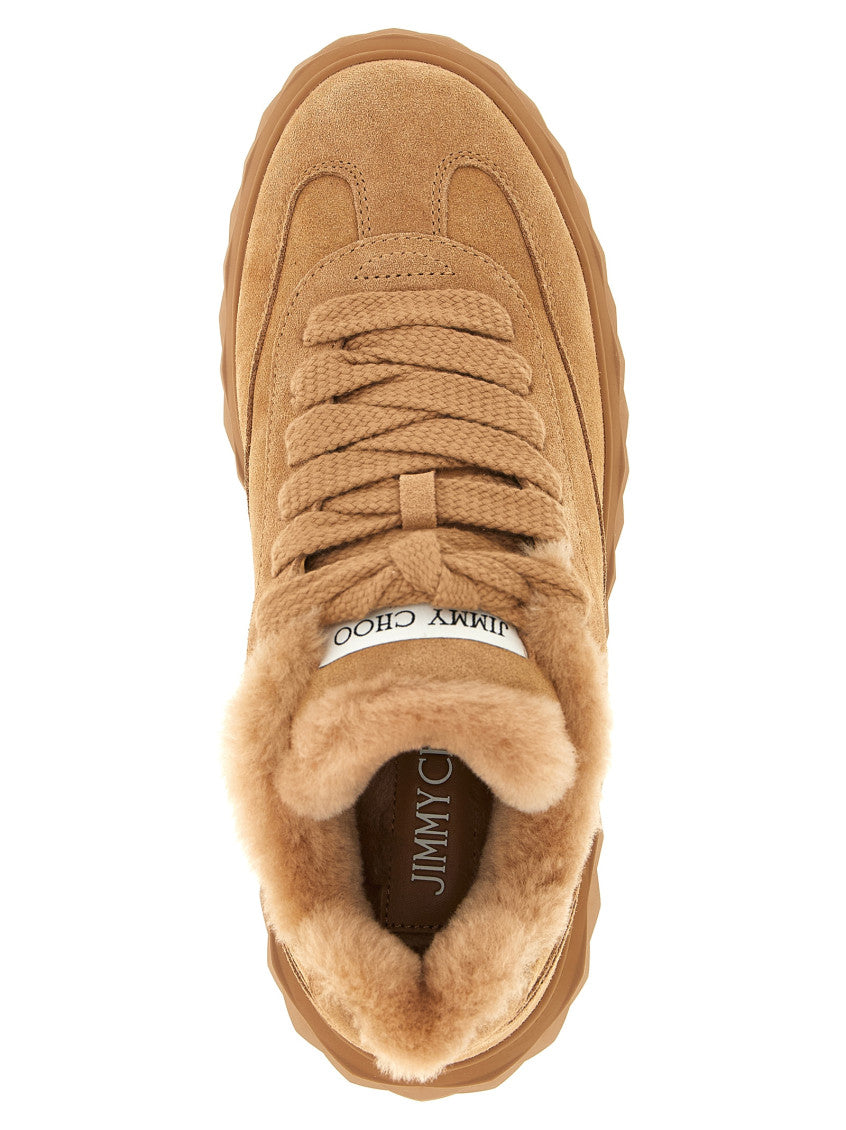 Beige Textured Maxi Retro Sneakers 4