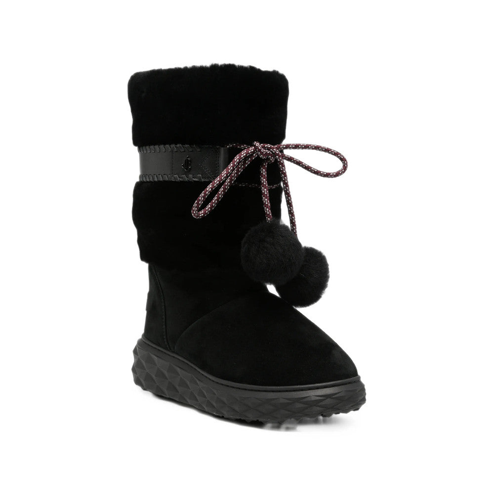 Black Shearling Trim Boot 2