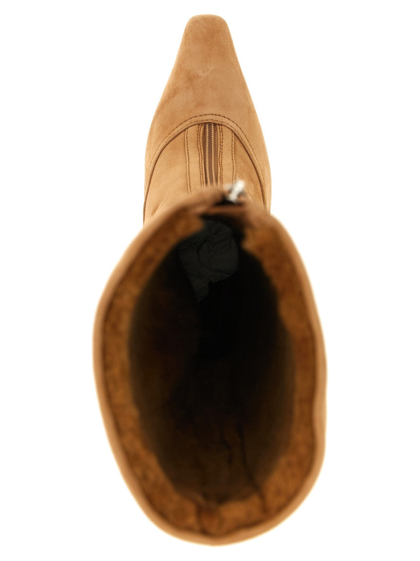 Beige Zipper Jozi Boots 4