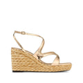 Golden Ankle Strap Wedges 1