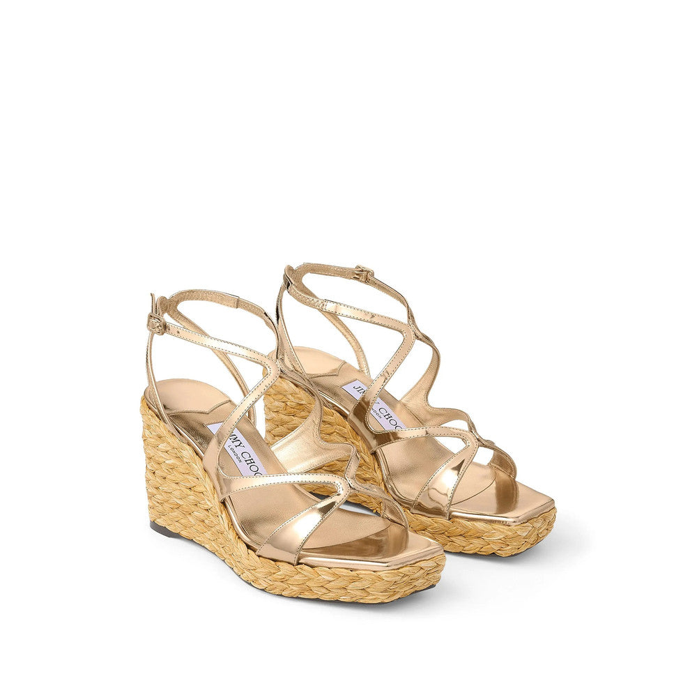Golden Ankle Strap Wedges 2