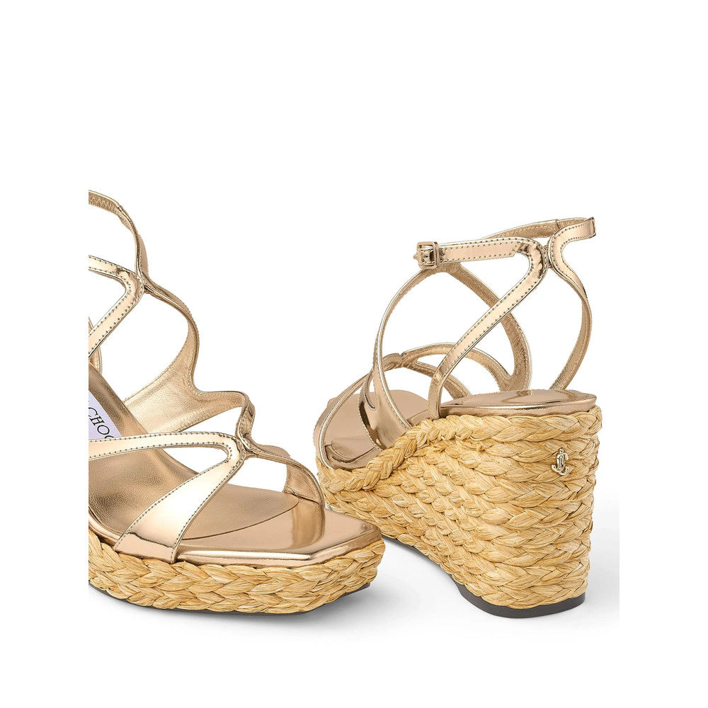 Golden Ankle Strap Wedges 5
