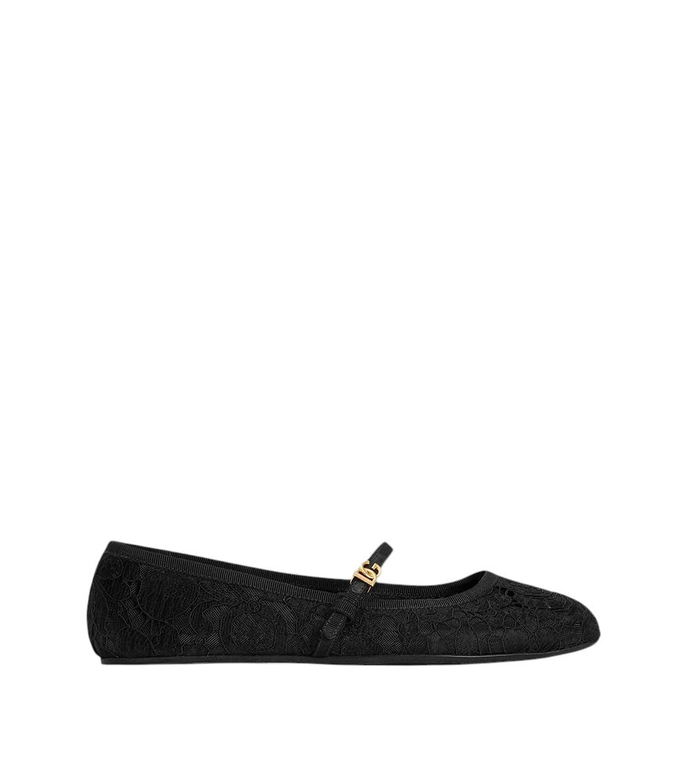 Black Logo Taormina Ballet Flats 1