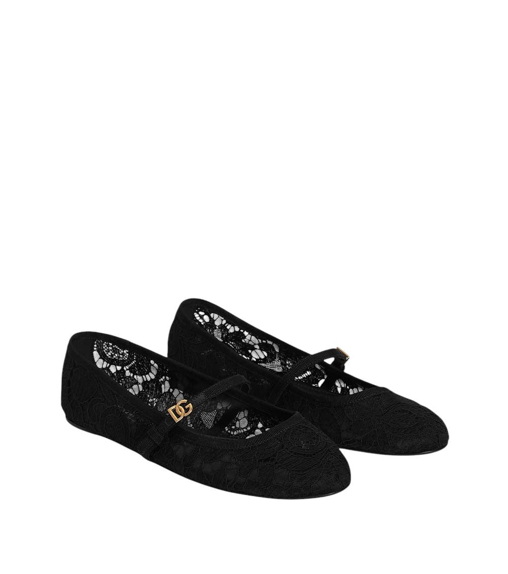 Black Logo Taormina Ballet Flats 2