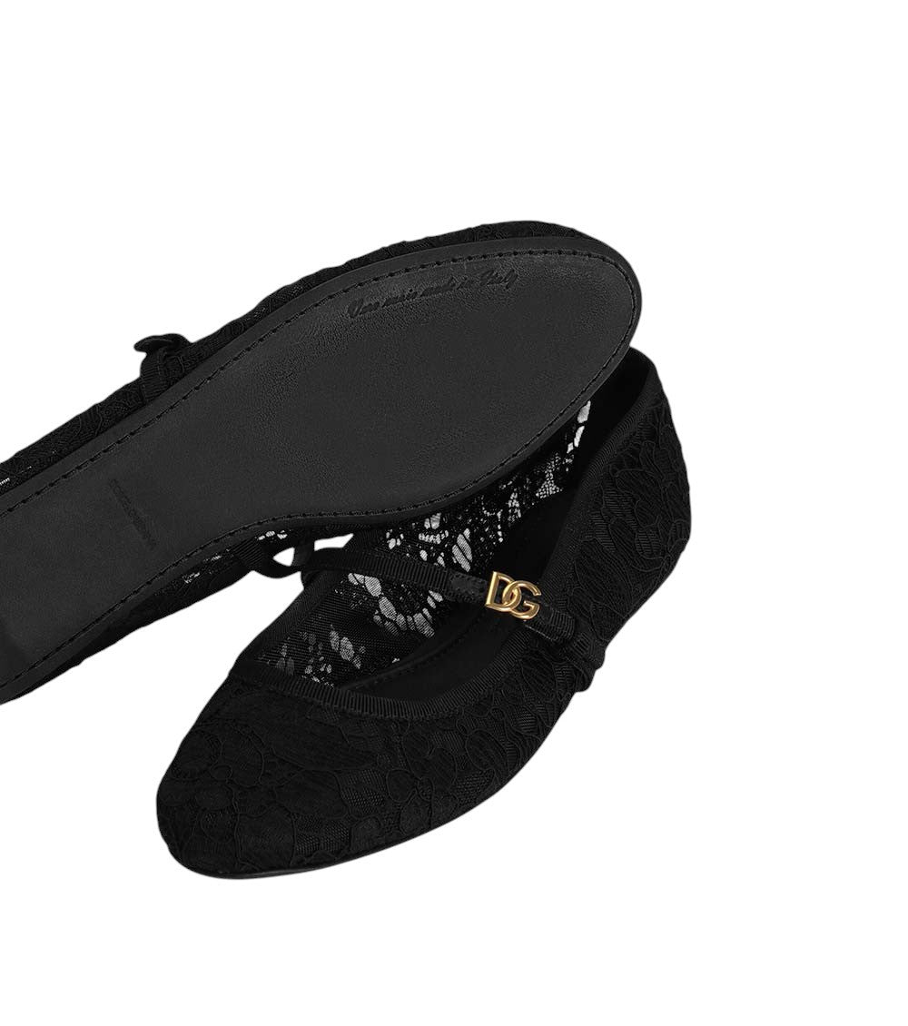 Black Logo Taormina Ballet Flats 5