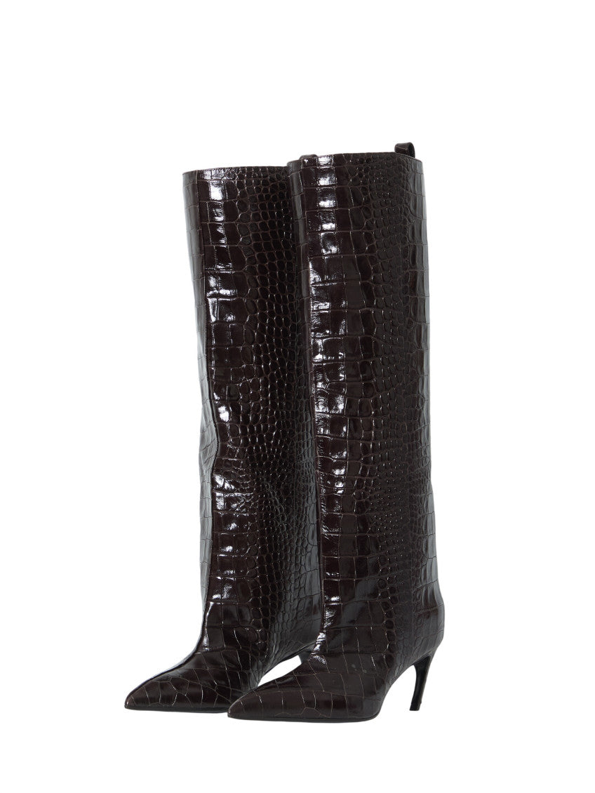Brown Textured Boots 2