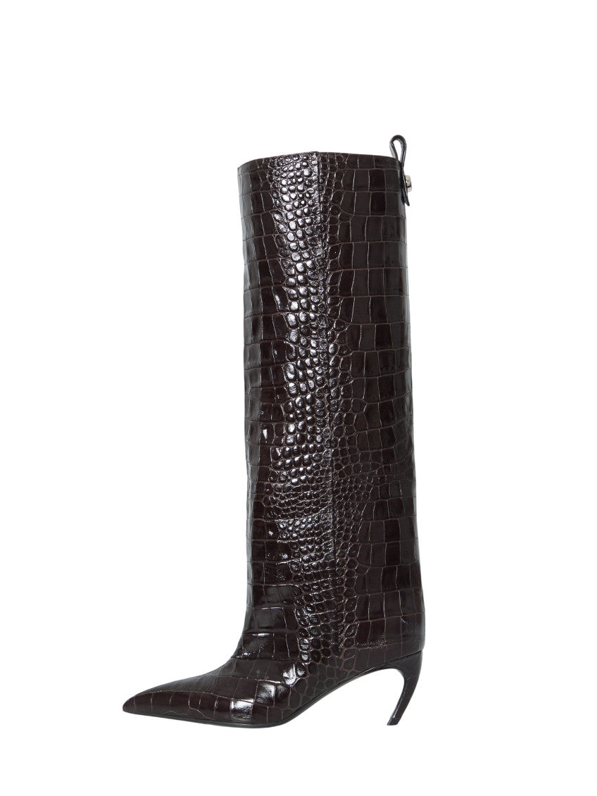 Brown Textured Boots 4