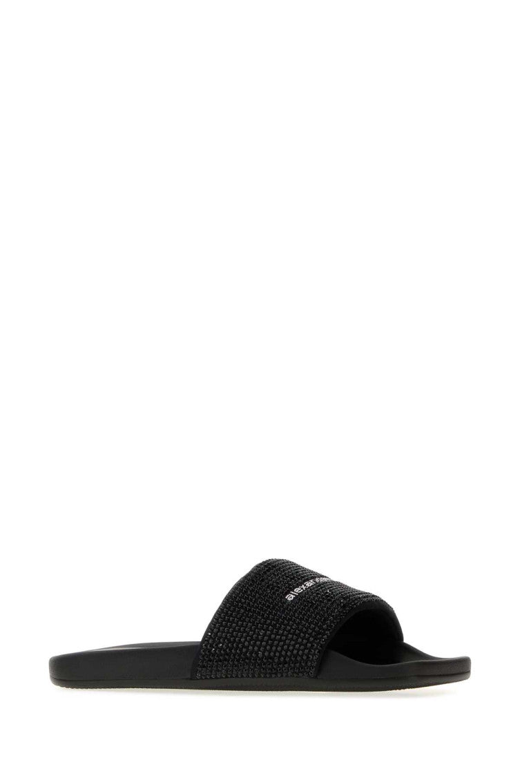 Black Rhinestone Slides 2