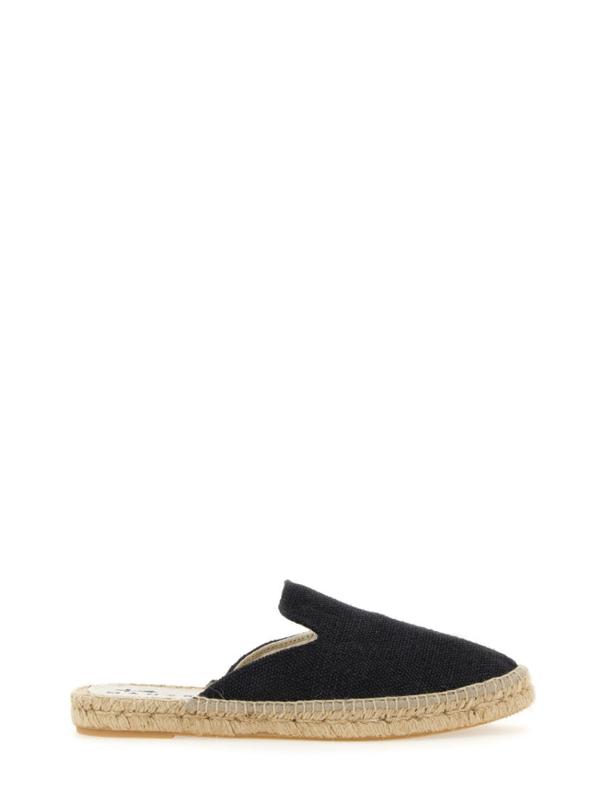 Black Slip-on Espadrille Mule 1