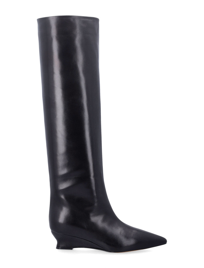 Black Leather Camille Boots 1