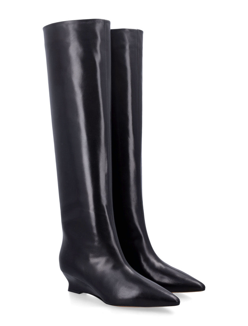 Black Leather Camille Boots 2