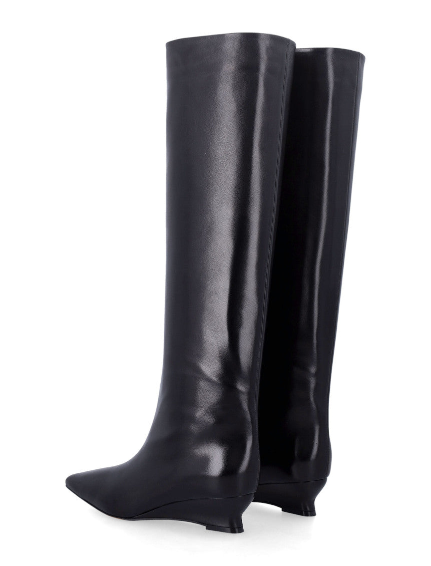 Black Leather Camille Boots 3