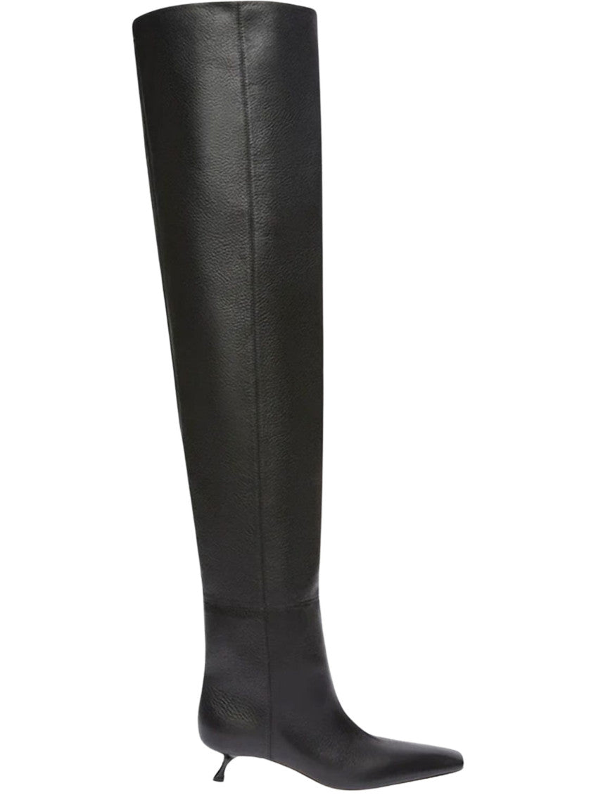 Black Leather Baschi Boots 1