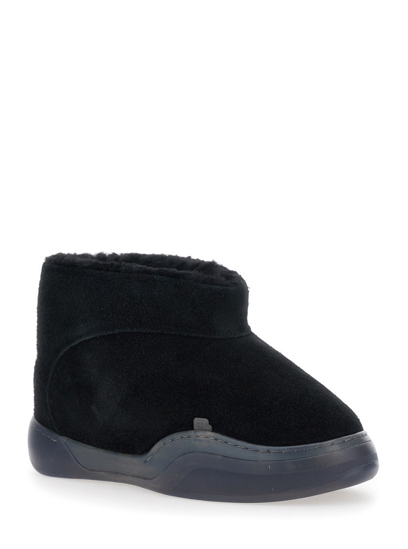 Black Suede Slip-on Boots 2