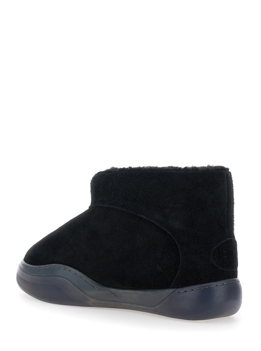 Black Suede Slip-on Boots 3