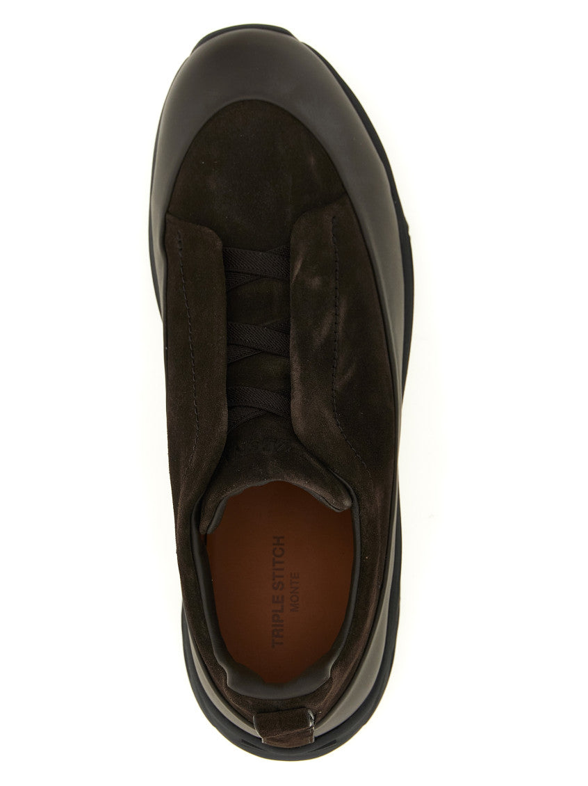 Brown Triple Stitch Sneakers 4