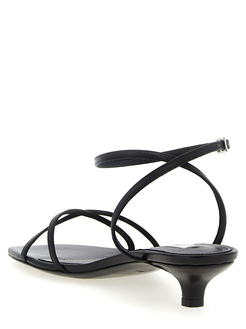 Black Leather Crossover Sandals 3