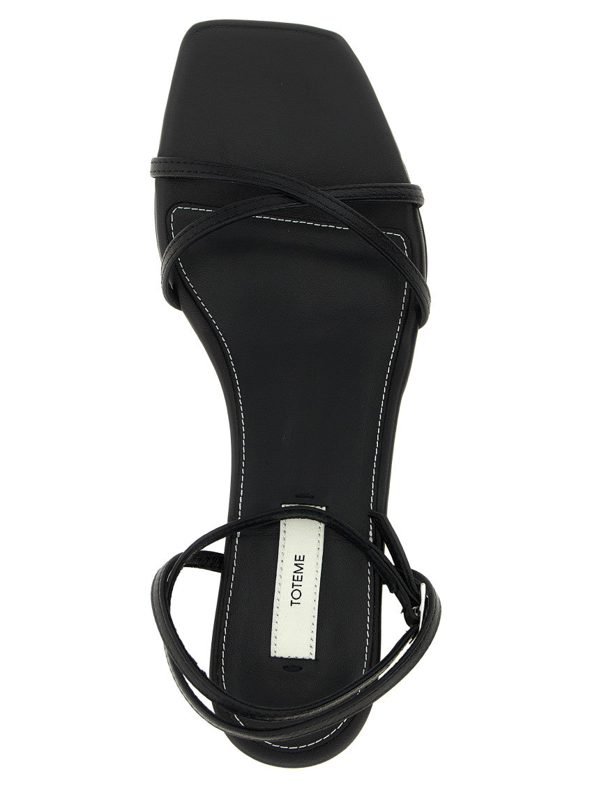 Black Leather Crossover Sandals 4