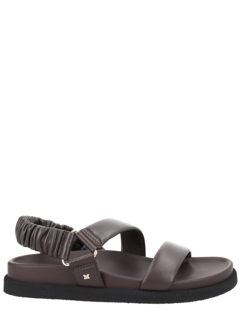 Brown Macro Leather Sandals 1