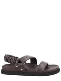 Brown Macro Leather Sandals 1